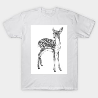 Ink drawing of a fawn T-Shirt